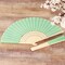 5 MINT GREEN Handheld Silk FOLDING FANS Decorative Wedding Favor